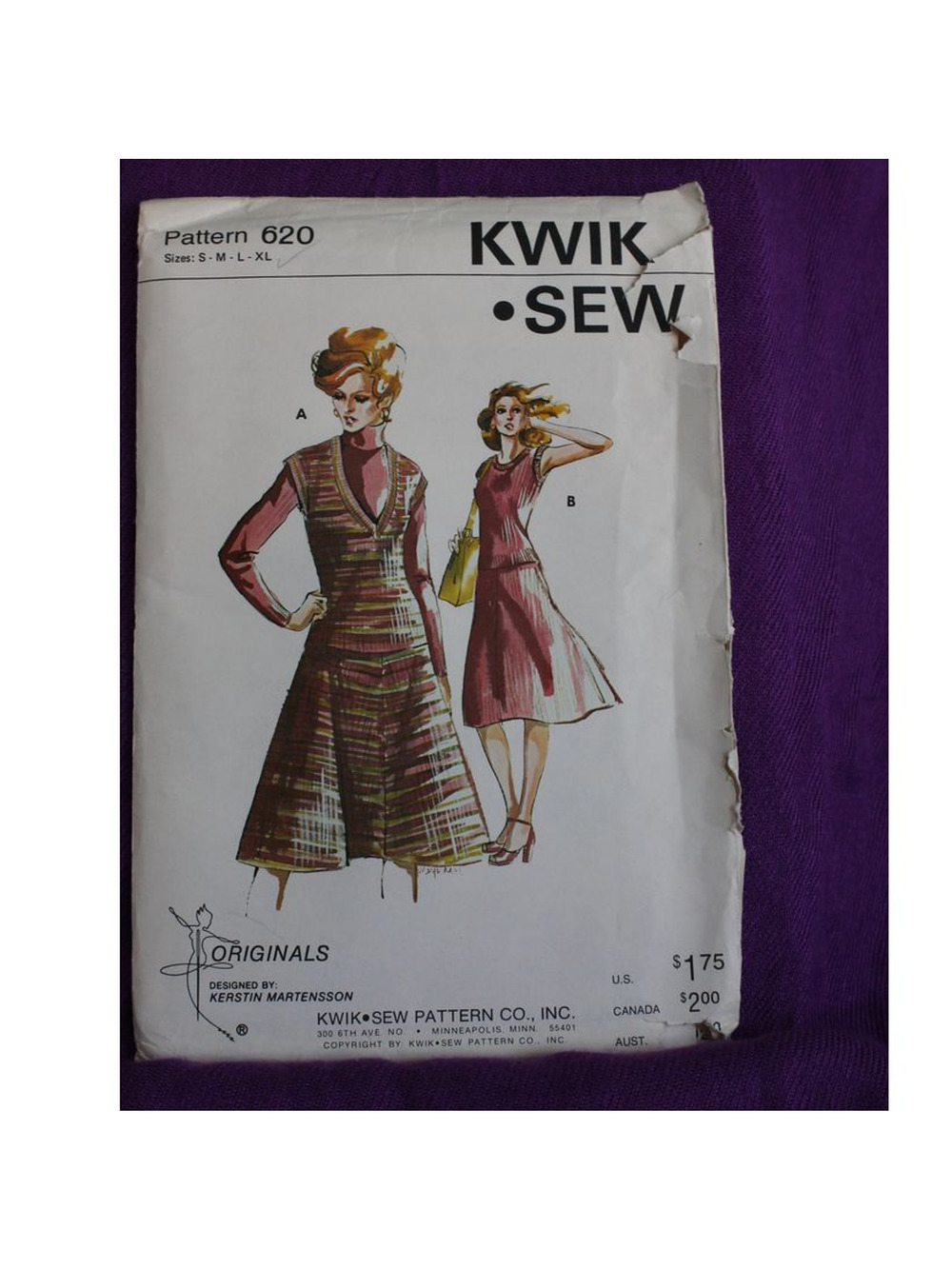 Kiwi Sew Pattern 620 Women's sweater and swing  midi skirt sz S, M, L, XL
